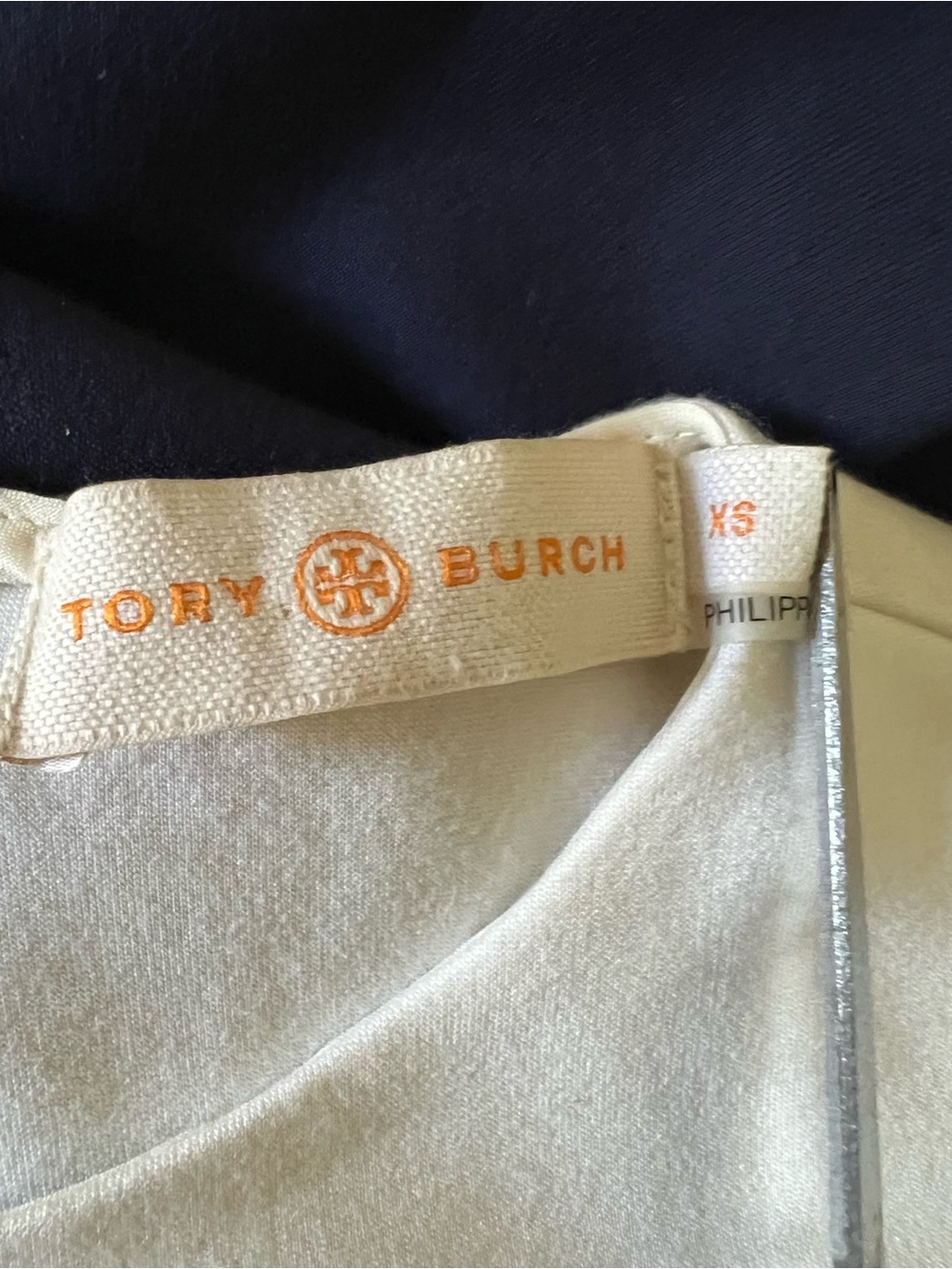 Tory Burch Willa color-block A-line Trapeze dress featuring white shoulders XS - Picture 4 of 7